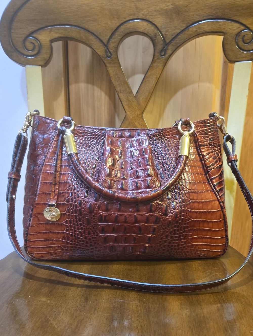 Brahmin Ruby Satchel In Pecan